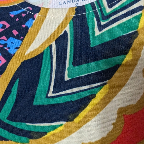 Lands' End Girls Multi Color All Over Paisley Print Ruffle Sleeve Dress size 4t - Picture 6 of 6